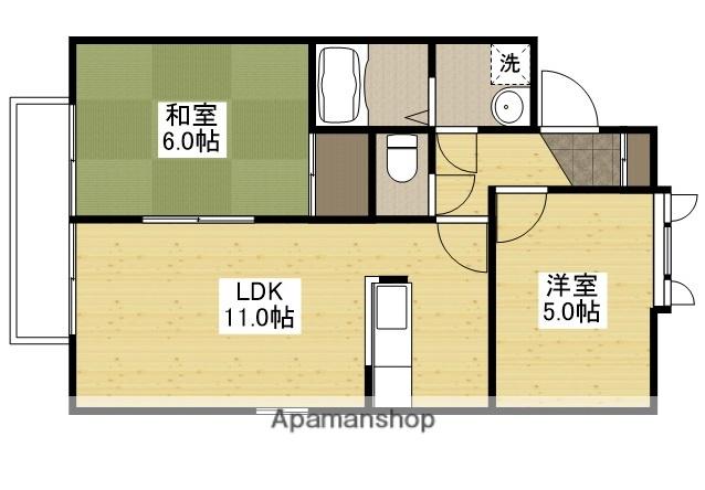 ブランミュール(2LDK/1階)の間取り写真