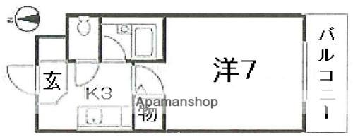 ラフィアン長楽寺(1K/1階)の間取り写真