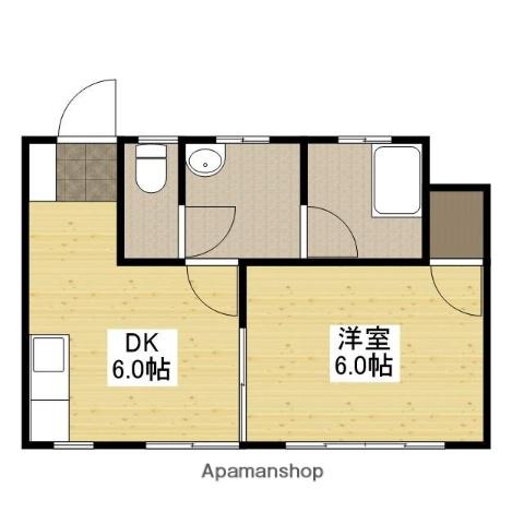 山﨑ビル(1DK/3階)の間取り写真