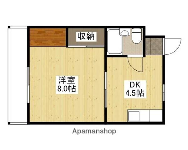 第2藤澤ビル(1DK/4階)の間取り写真