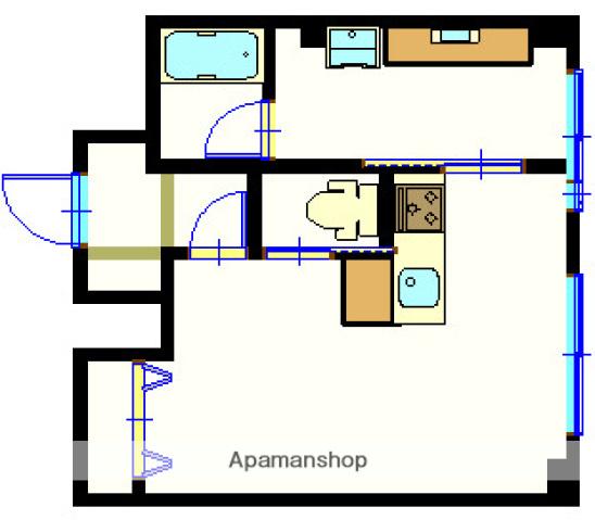 チサンマンション広島(ワンルーム/11階)の間取り写真