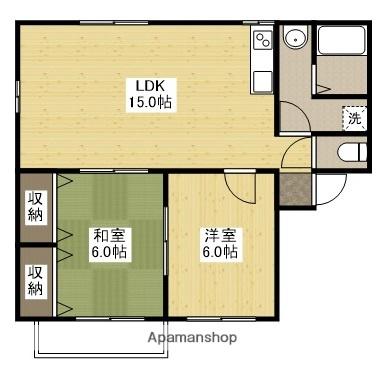 エレガンス西尾(2LDK/2階)の間取り写真