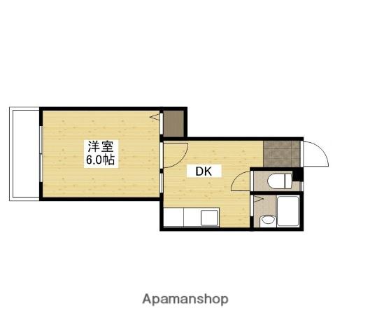 BELLO中広(1DK/3階)の間取り写真