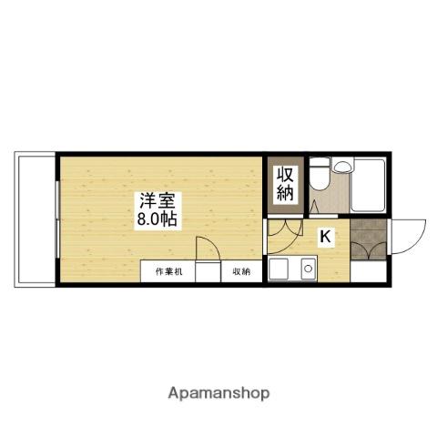 藤崎ビルⅢ(1K/4階)の間取り写真