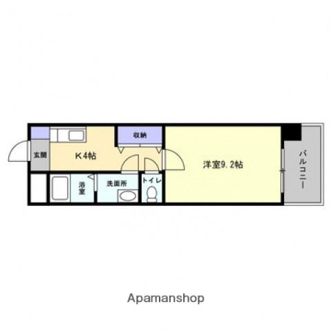 ウィンディア楽々園(1K/10階)の間取り写真