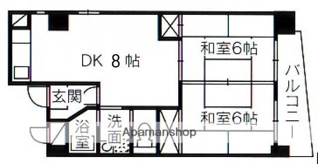 藤井ビル(2DK/9階)の間取り写真