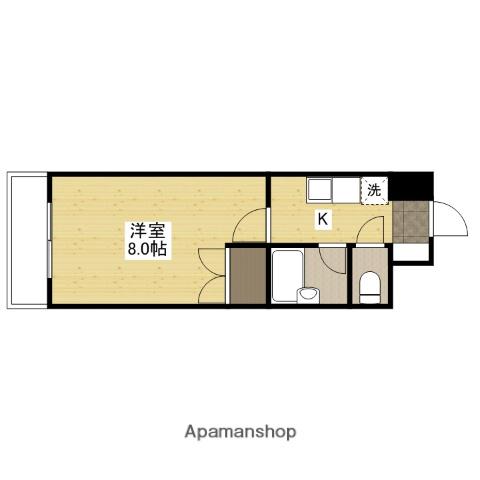 カーナ西田(1K/2階)の間取り写真