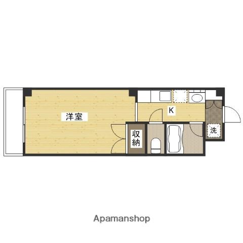 ゼフィルⅡ(ワンルーム/2階)の間取り写真