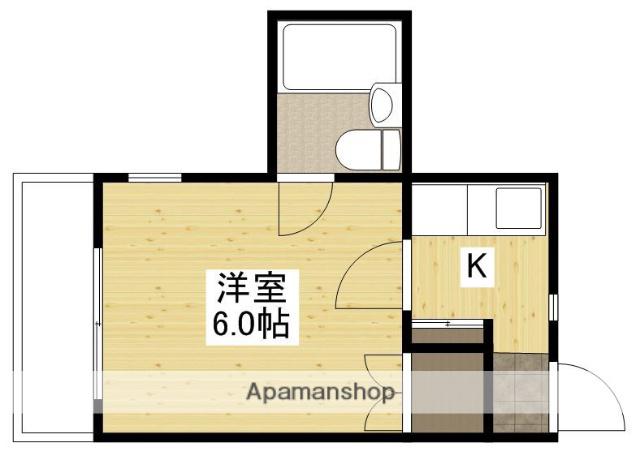 エステート中広(1K/4階)の間取り写真