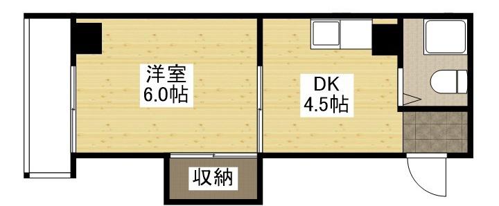 玉井ビル(1DK/4階)の間取り写真