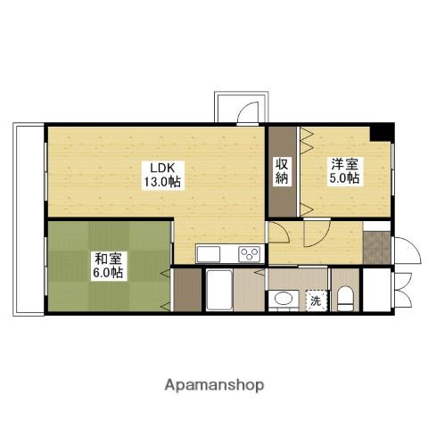 スカイコートタキモト(2LDK/2階)の間取り写真