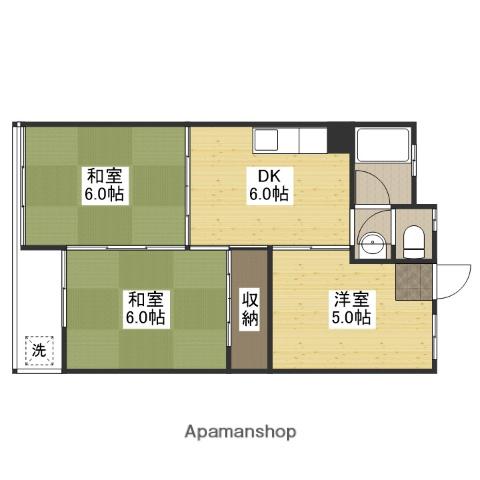 中央五丁目ビル(3DK/3階)の間取り写真