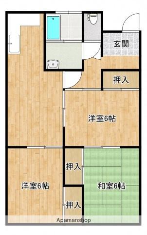 サンライフ三宅(3DK/1階)の間取り写真
