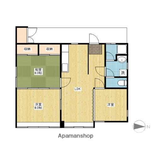 川口マンション(3LDK/1階)の間取り写真