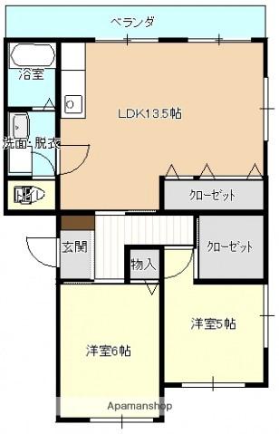 府中三宅マンション(2LDK/4階)の間取り写真