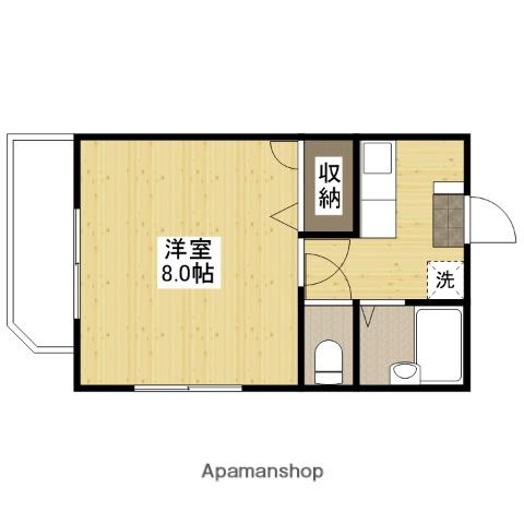 己斐上タウンB(1K/3階)の間取り写真