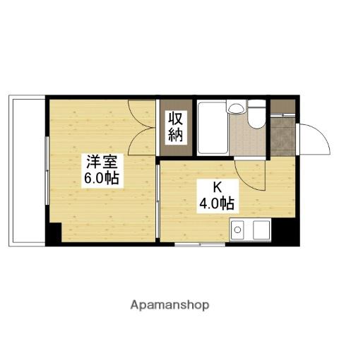 宮正商船ビル(1K/4階)の間取り写真