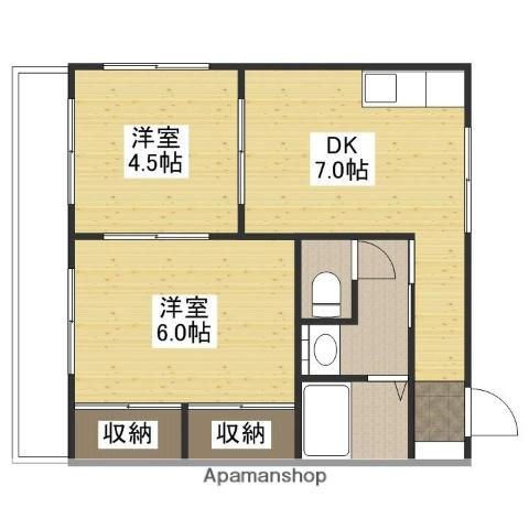 アーク長束(2DK/3階)の間取り写真