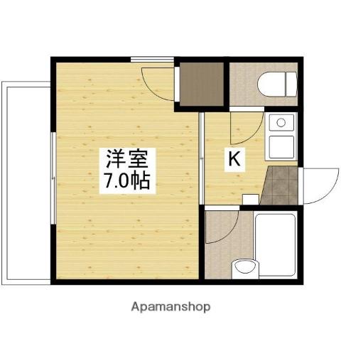 サバービア山根(1K/2階)の間取り写真
