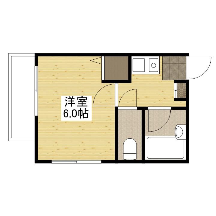 メルカード壱番館(1K/1階)の間取り写真