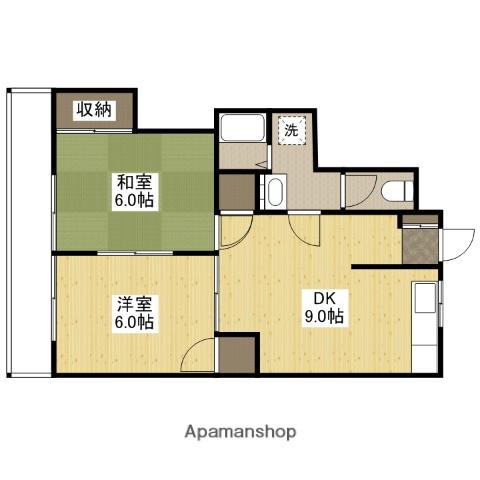 シャルム成城(2DK/3階)の間取り写真