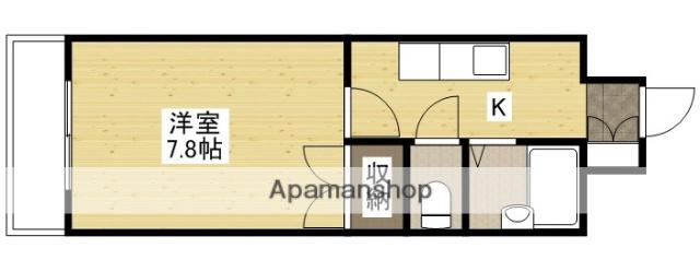 ドミールウエスト(1K/2階)の間取り写真