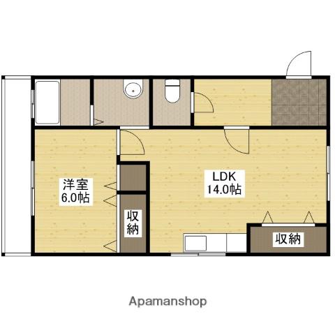 山田ビル(1LDK/4階)の間取り写真