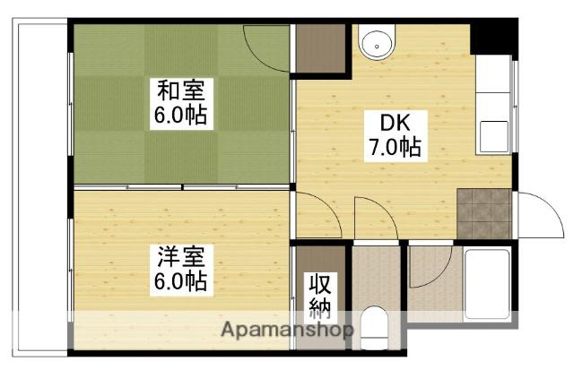 コーポ大本(2DK/4階)の間取り写真