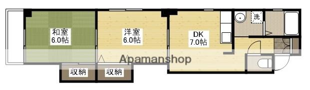 サンシャイン長岡(2DK/2階)の間取り写真