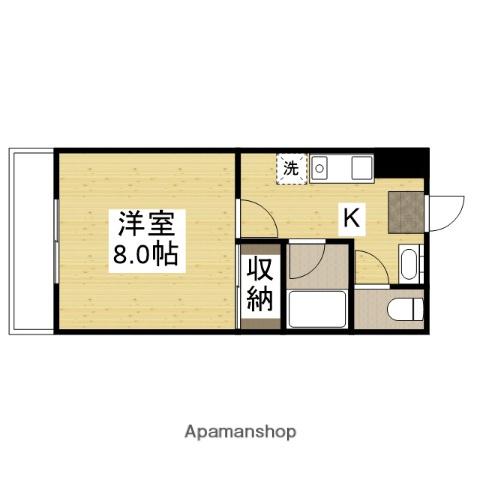 コーポ野美山(1K/2階)の間取り写真