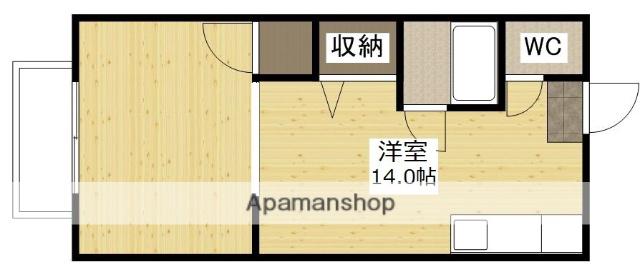 橋口ビル(ワンルーム/2階)の間取り写真