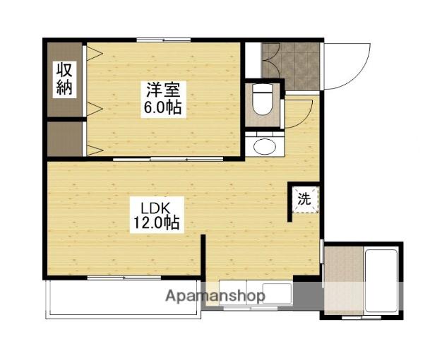 田渕ビルB棟(1LDK/3階)の間取り写真