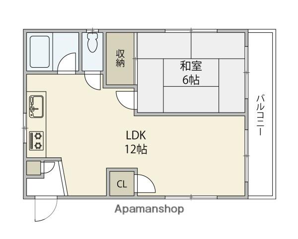 サンパティ楠木(1LDK/3階)の間取り写真