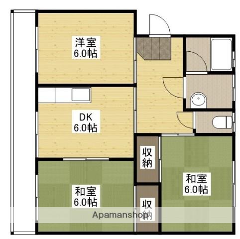 サンハイツ井東(3DK/3階)の間取り写真