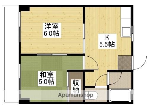 竹腰ビル(2K/4階)の間取り写真