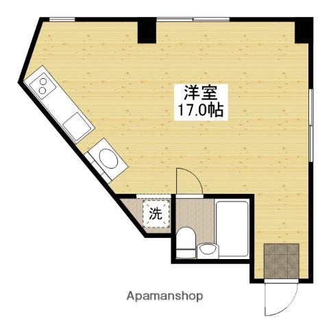 1969ビル(ワンルーム/5階)の間取り写真