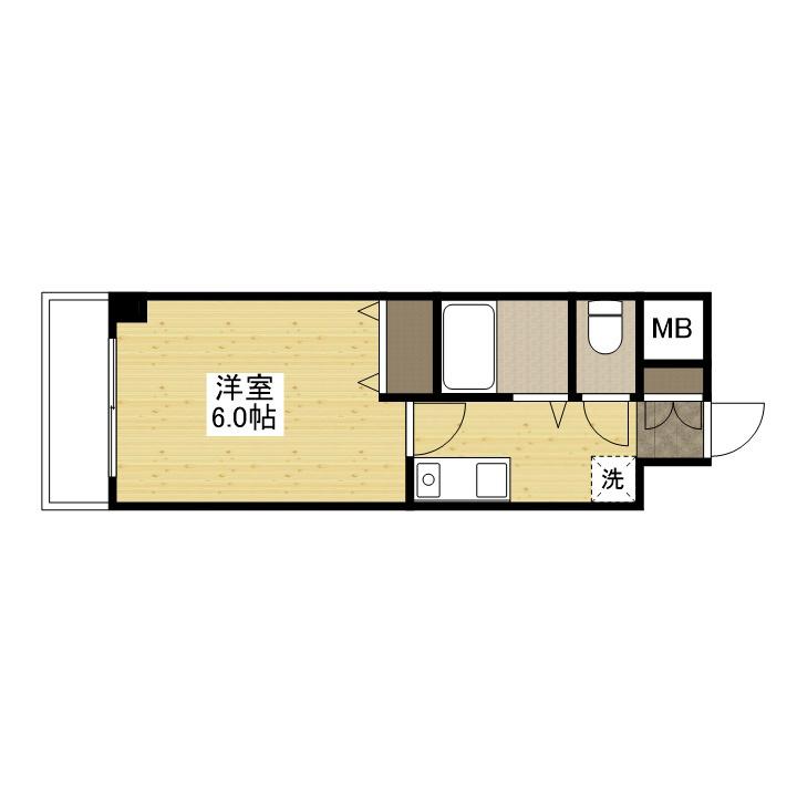 エスポアール楠木(1K/3階)の間取り写真