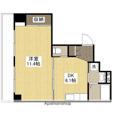 PLACE十日市(1DK/9階)の間取り写真