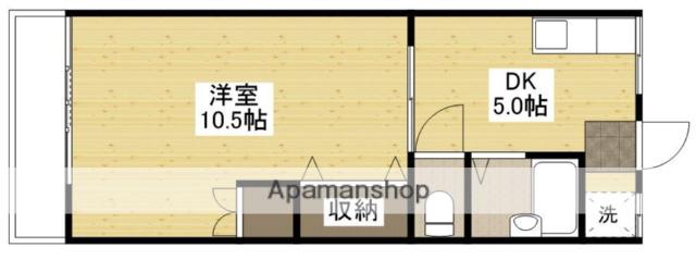 芸南マンション(1DK/4階)の間取り写真