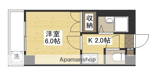 パームヒルズハラダ(1K/6階)の間取り写真