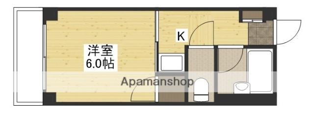 ビレッジ中央(1K/5階)の間取り写真