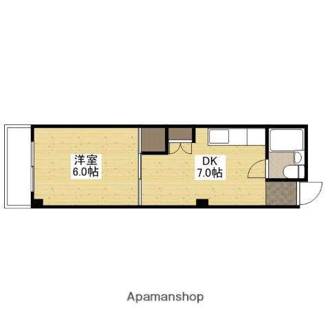 和秀三篠北町ビル(1DK/5階)の間取り写真