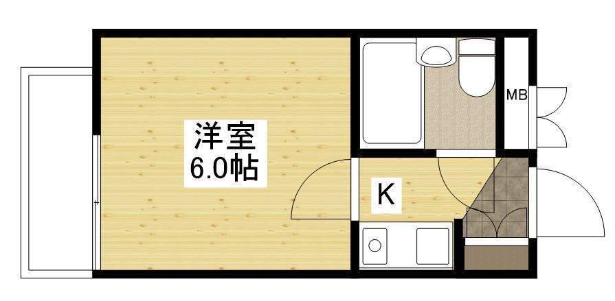 ドラゴン五日市(1K/3階)の間取り写真