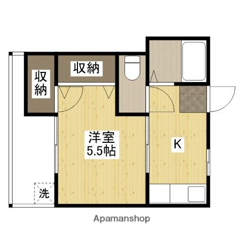 プレゼンス庚午北(1K/4階)の間取り写真