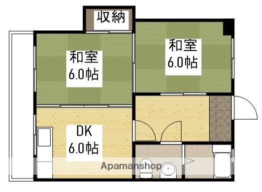 船田酒店ビル(2DK/3階)の間取り写真