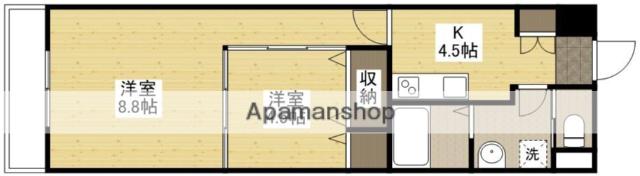 ツインハウス松中(2K/2階)の間取り写真