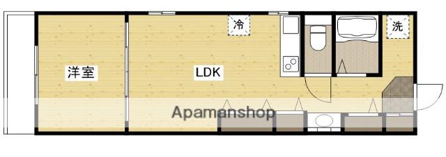 グローバル幟町(1LDK/3階)の間取り写真