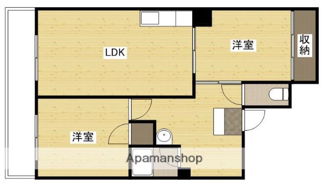M1ビル(2LDK/5階)の間取り写真