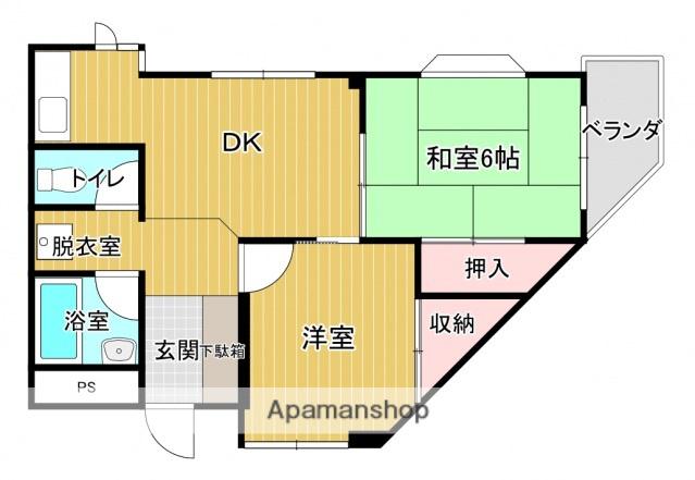 コーポ太田川(2DK/4階)の間取り写真