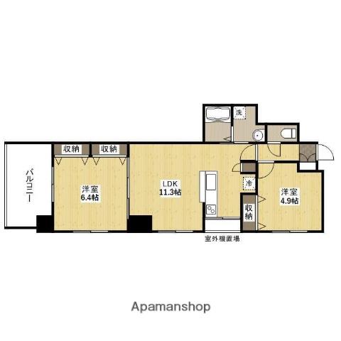 セントヒルズ銀山町弐番館(2LDK/11階)の間取り写真